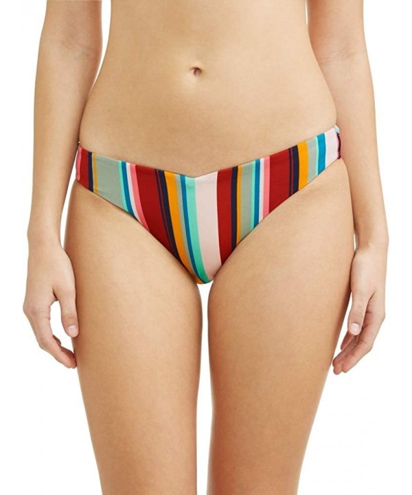 Juniors' Retro Stripe V Swimsuit Bottom - C718W8YZ4EL $13.26-Tankinis