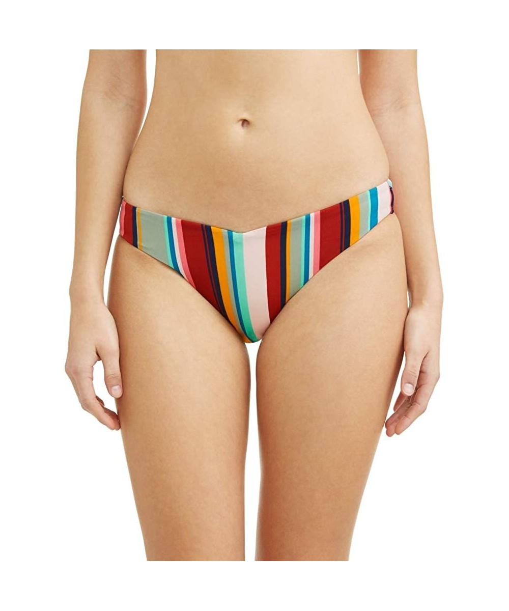 Juniors' Retro Stripe V Swimsuit Bottom - C718W8YZ4EL $13.26-Tankinis