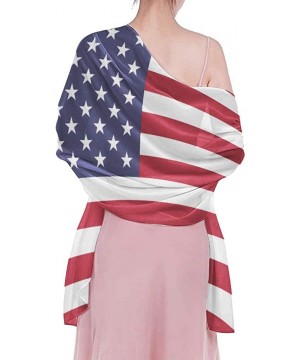 Women Luxury Chiffon Swimwear Cover Up- Oversize Beach Sarong Shawl Wrap - American Usa Flag - C419C6NLE2H $22.30-Cover-Ups