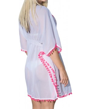 Women's Mini Swimsuit Cover Up Beach Bathing Suit Swimwear Embroidery - Ghost White_g348 - CA11JUS6LPD $22.12-Cover-Ups