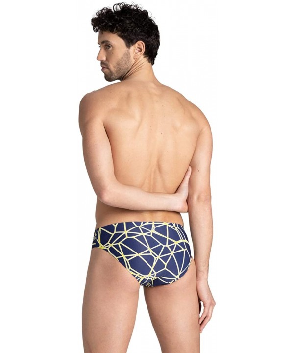 Men's Carbonics Pro MaxLife Brief Swimsuit - Navy/Yellow Star - CB18UNUY0IT $34.37-Racing