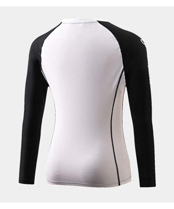 Women Long Sleeve Swim Rash Guard Full Zipper Up Compression Shirts - White - CT18OWNYTXM $13.99-Rash Guards