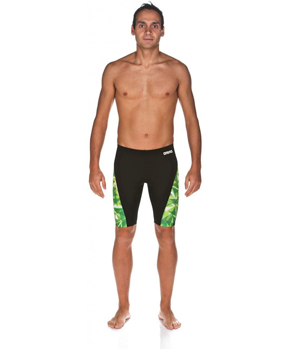 Men's Shattered Glass MaxLife Panel Jammer Swimsuit - Kelly Green - C218TLM70SR $51.63-Racing