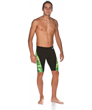 Men's Shattered Glass MaxLife Panel Jammer Swimsuit - Kelly Green - C218TLM70SR $51.63-Racing