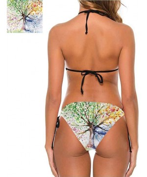 Thong Bikini Set Tree- Foliage Leaves and Trunk for a Beach Trip or Pools Day - Multi 06-two-piece Swimsuit - C019E77062C $38...