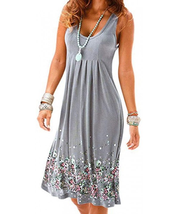 Women's Dress Womens Dress Dress T-Shirt Tunic Midi Tank Beach Dress - V-gray - C718SS9LMHZ $20.38-Cover-Ups