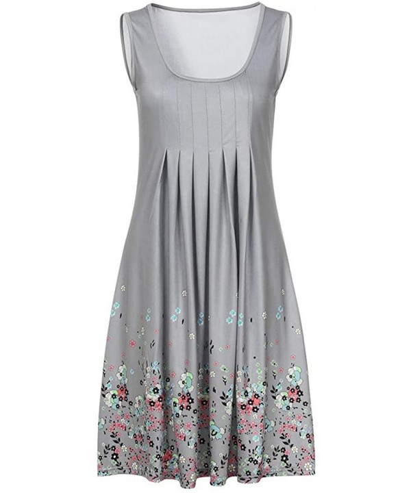 Women's Dress Womens Dress Dress T-Shirt Tunic Midi Tank Beach Dress - V-gray - C718SS9LMHZ $20.38-Cover-Ups