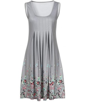 Women's Dress Womens Dress Dress T-Shirt Tunic Midi Tank Beach Dress - V-gray - C718SS9LMHZ $20.38-Cover-Ups