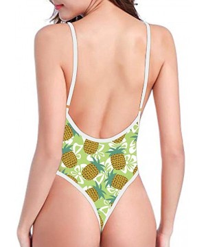 Sexy Women Monokini Deep V One Piece Backless Cheeky Swimwear Bikini - Print 3 - CQ18OSGK96Q $29.97-Sets