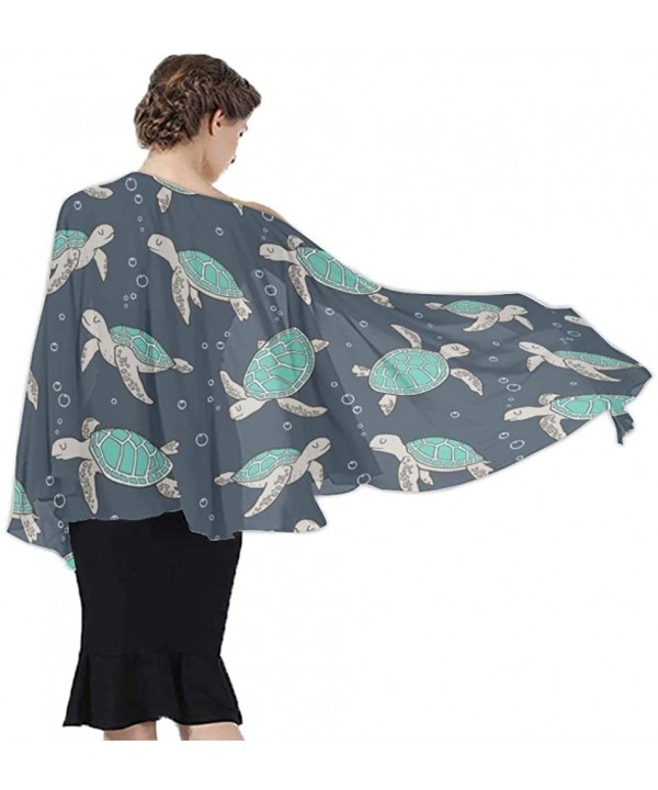 Women's Swimwear Cover Ups- Summer Vacation Beach Sarong Soft Shawl Wrap - Sea Turtles Green Mint - CA19C4KH6C6 $24.76-Cover-Ups