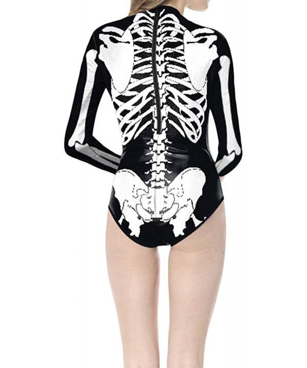 Women Halloween Skull Costume Printing Skeleton Cosplay Jumpsuit Romper - Print 21 - C618X75E5DY $23.82-One-Pieces