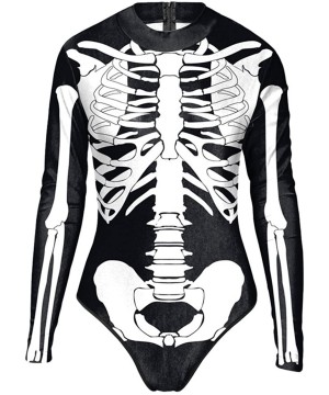 Women Halloween Skull Costume Printing Skeleton Cosplay Jumpsuit Romper - Print 21 - C618X75E5DY $23.82-One-Pieces