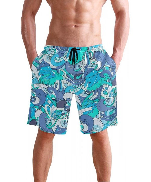 Men's Swim Trunks Butterfly Swan Phoenix Fairy Quick Dry Beach Board Shorts with Pockets - Blue Christmas Tree - C518QRTYKAY ...