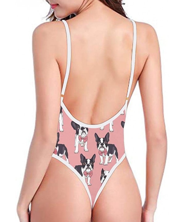 Sexy Women Monokini Deep V One Piece Backless Cheeky Swimwear Bikini - Print 9 - C218OSGMC0T $25.10-One-Pieces