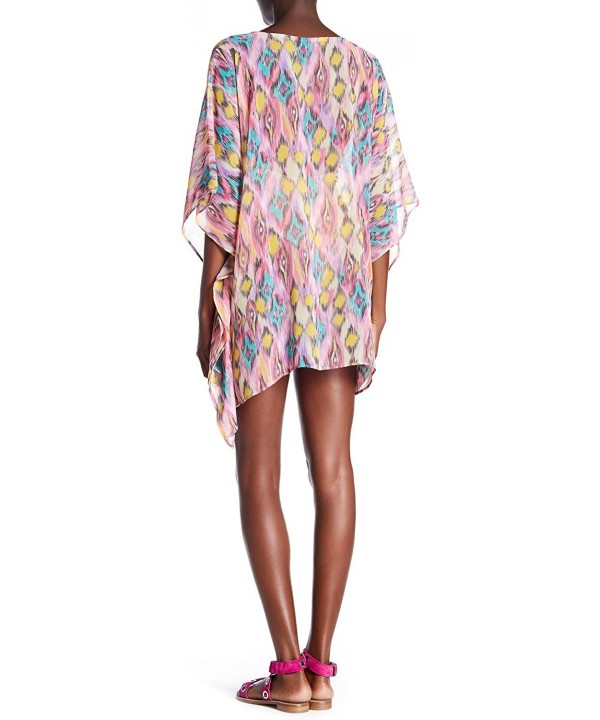 Printed Multi Colored Sheer Luxury Kaftan Cover Ups | Bikini & Swimsuit Cover Ups | by GOGA Swimwear - Hazey Pink - CI18E726Y...