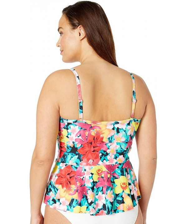 Women's Plus Size Olivia Layered Tankini Top Swimsuit - Native Blooms - CQ18GWCXLIW $42.67-Tankinis