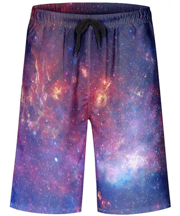 Men's Galaxy Printed Water Swim Trunks Bathing Suits Comfort Travel Shorts (Big and Tall) - White - C418W6YR2NC $17.58-Trunks