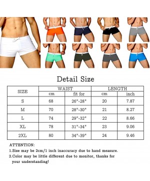 Mens Boys Sexy Swimwear Swim Boxer Briefs Board Surfing Shorts Swimming Trunks Swimsuit - White - C518DC5YYIT $10.96-Briefs