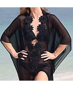 Women's Sexy Sheer Bikini Swimsuit Cover up Swimwear Beachwear Maxi Beach Dress - Black - C518CN005G3 $14.06-Cover-Ups