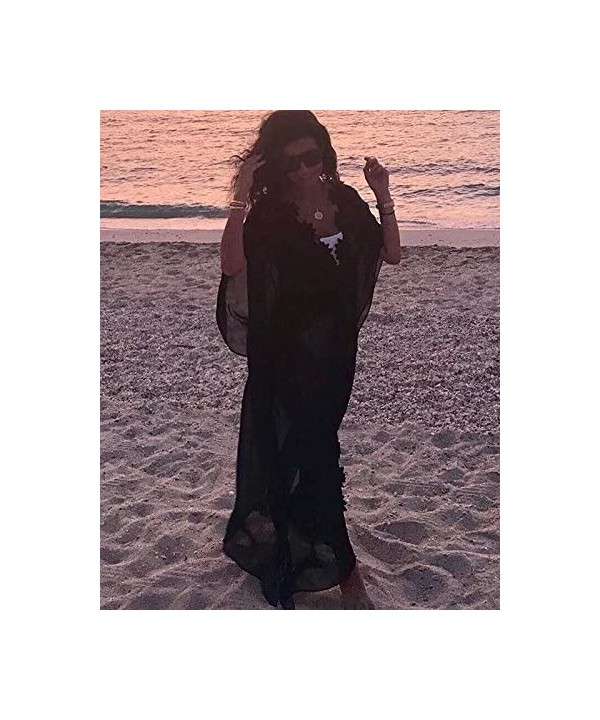 Women's Sexy Sheer Bikini Swimsuit Cover up Swimwear Beachwear Maxi Beach Dress - Black - C518CN005G3 $14.06-Cover-Ups