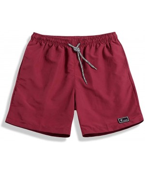 Men's Trunks Shorts Summer Quick Dry Beach Surfing Running Swimming Watershort - Red - CI18RNSLSXH $14.07-Trunks