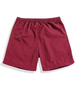 Men's Trunks Shorts Summer Quick Dry Beach Surfing Running Swimming Watershort - Red - CI18RNSLSXH $14.07-Trunks