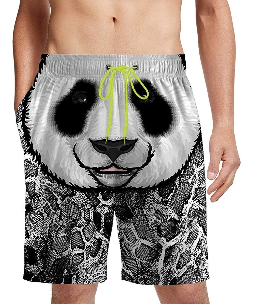 Men's Swim Trunks Hawaiian Beach Shorts Quick Dry Sport Surfing Board Pants - American Stripe Star Palm Tree - Trendy Panda F...