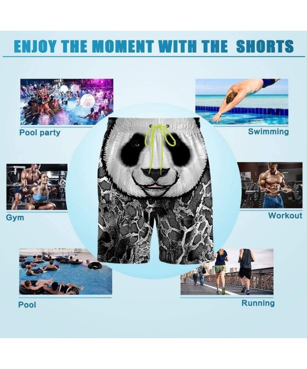 Men's Swim Trunks Hawaiian Beach Shorts Quick Dry Sport Surfing Board Pants - American Stripe Star Palm Tree - Trendy Panda F...