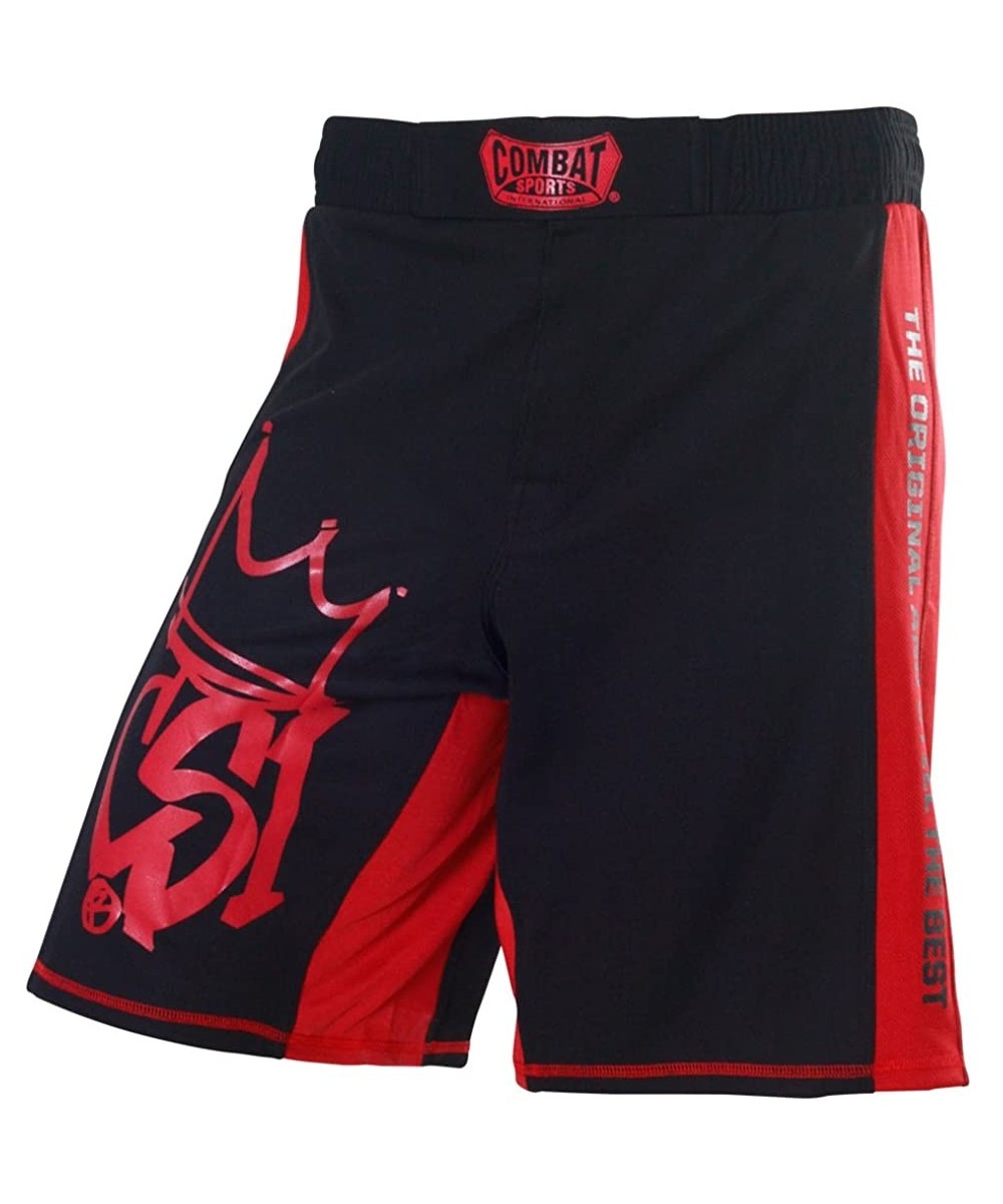 Training MMA Boardshorts - Black/Red - CB11E7MFRDJ $26.29-Board Shorts