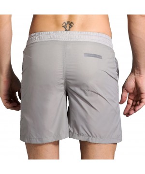 Men's Quick Dry Swim Trunks Beach Shorts with Pockets for Running Swimming Surfing - Grey - CK189W0R3UT $17.25-Trunks