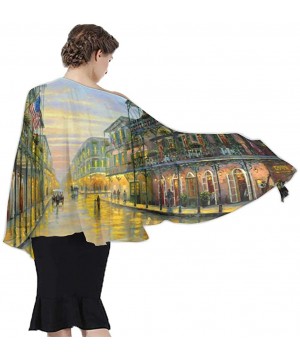 Women's Swimwear Cover Ups- Summer Vacation Beach Sarong Soft Shawl Wrap - Vintage Small Town Oil Painting - CV19C6NOAHQ $21....