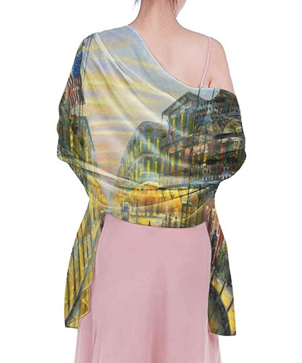 Women's Swimwear Cover Ups- Summer Vacation Beach Sarong Soft Shawl Wrap - Vintage Small Town Oil Painting - CV19C6NOAHQ $21....