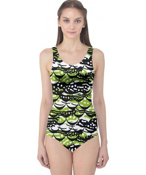 Womens Beachwear Sharks Penguin Dolphin Octopus Whale Fish Scales One Piece Swimsuit- X- Dark Green Scale - CE18TISZ9QY $23.4...