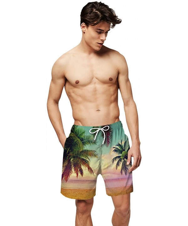 Men's Swim Trunks Beach Quick Dry Shorts Holiday 3D Printed Board Shorts - Bde-030 - CX194WYQTLN $18.77-Board Shorts