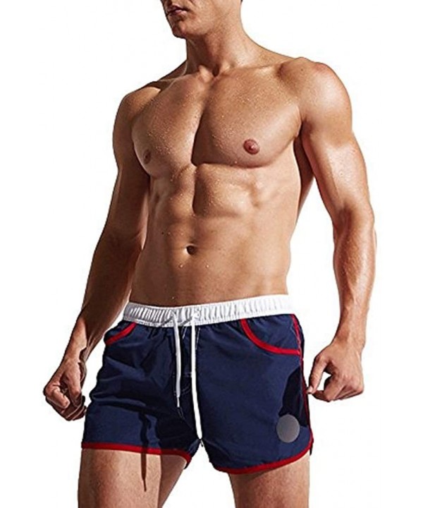 Men's Swimwear Shorts Surf Swimsuit Swim Trunks - Blue - CT18H3Z3EUN $15.21-Trunks