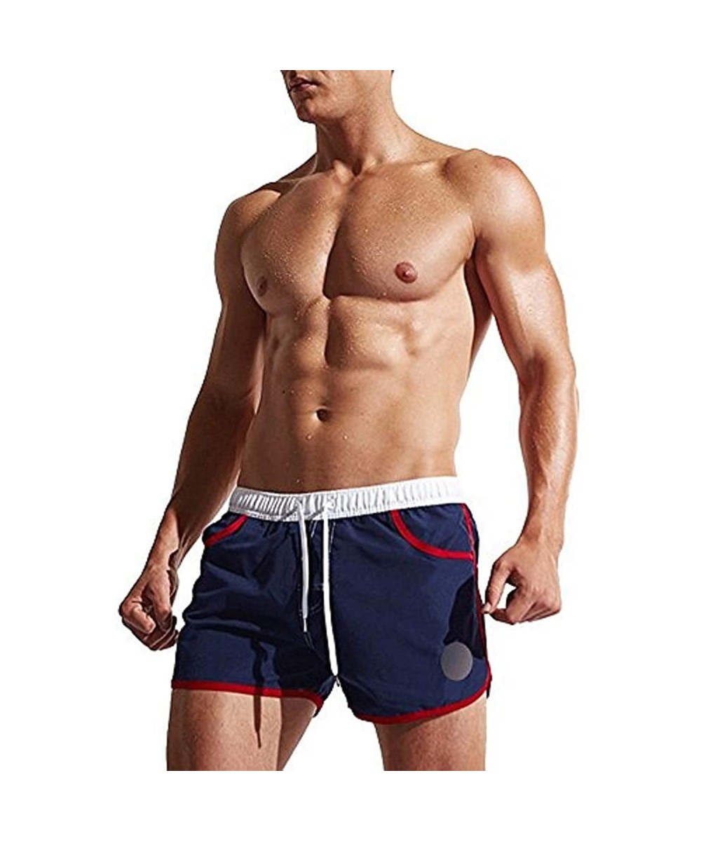 Men's Swimwear Shorts Surf Swimsuit Swim Trunks - Blue - CT18H3Z3EUN $15.21-Trunks