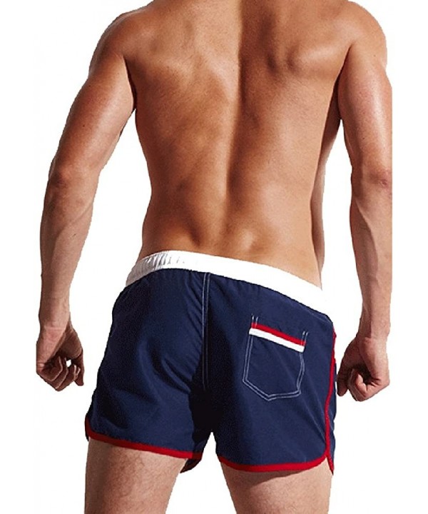 Men's Swimwear Shorts Surf Swimsuit Swim Trunks - Blue - CT18H3Z3EUN $15.21-Trunks