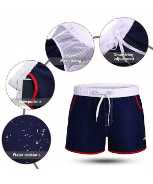 Men's Swimwear Shorts Surf Swimsuit Swim Trunks - Blue - CT18H3Z3EUN $15.21-Trunks