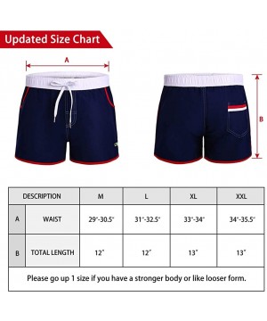 Men's Swimwear Shorts Surf Swimsuit Swim Trunks - Blue - CT18H3Z3EUN $15.21-Trunks