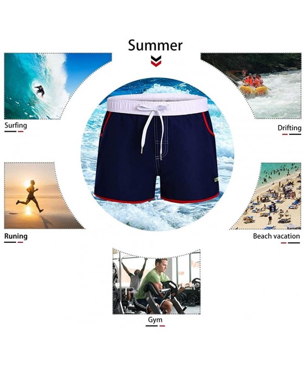 Men's Swimwear Shorts Surf Swimsuit Swim Trunks - Blue - CT18H3Z3EUN $15.21-Trunks