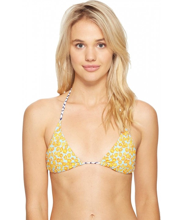 Women's Fleur De La Mer String Bikini Top - Turquoise - CP12NU4RN1P $29.17-Tops