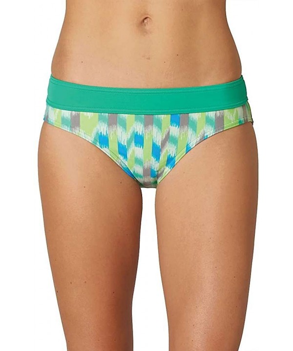 Women's Ramba Swim Bottoms- Hipster Briefs with Thick Elastic Band - Cool Green Ikat - C6129BIP6JX $32.28-Tankinis