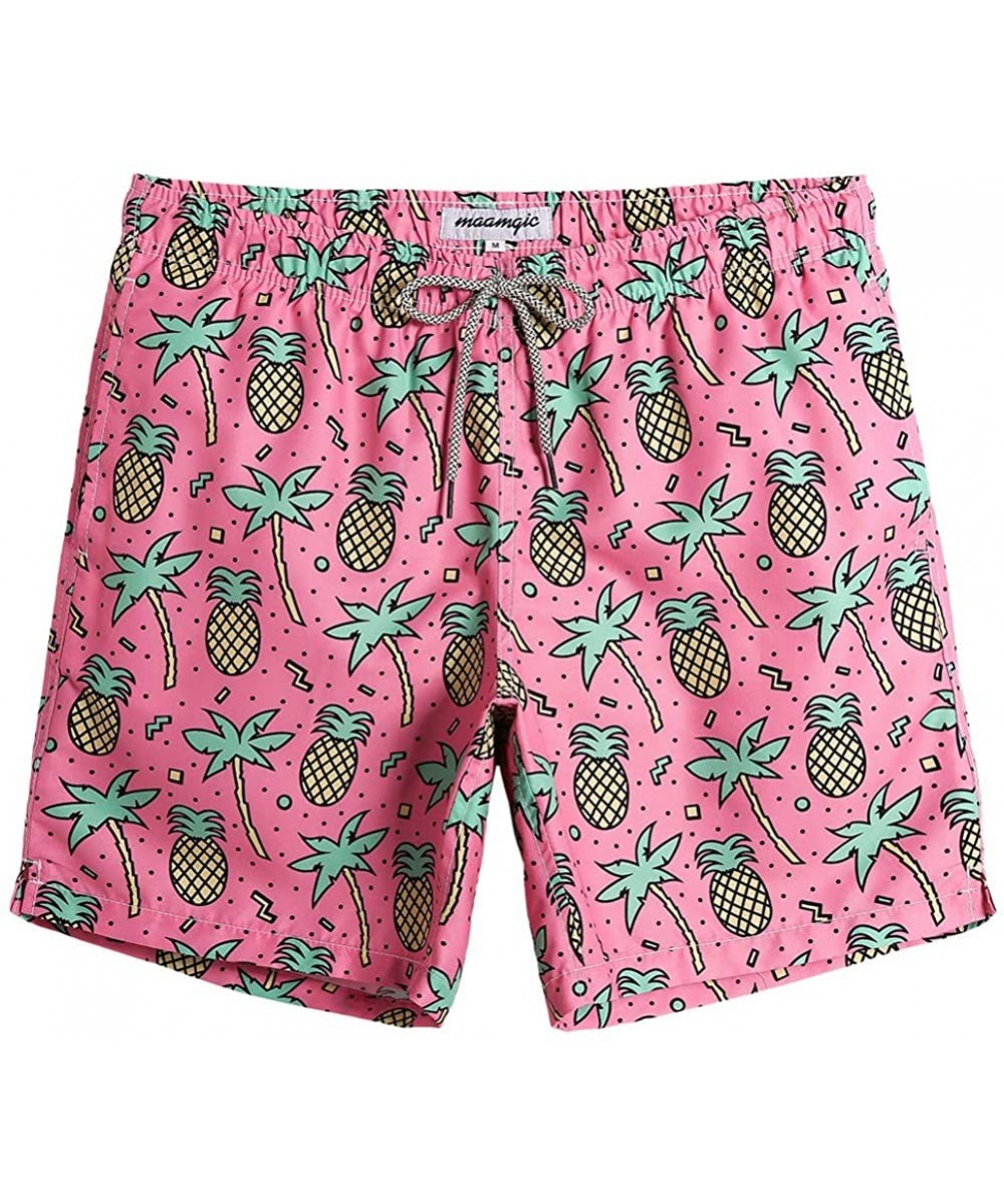 Mens Swim Trunks Quick Dry Swim Shorts with Mesh Lining Funny Swimwear Bathing Suits - Pinapple Palm - CE194THD0U8 $18.49-Trunks