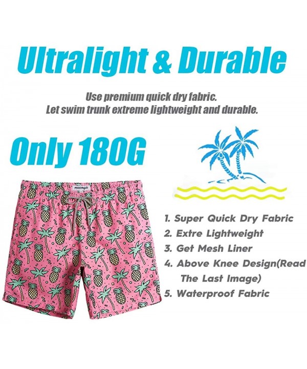 Mens Swim Trunks Quick Dry Swim Shorts with Mesh Lining Funny Swimwear Bathing Suits - Pinapple Palm - CE194THD0U8 $18.49-Trunks