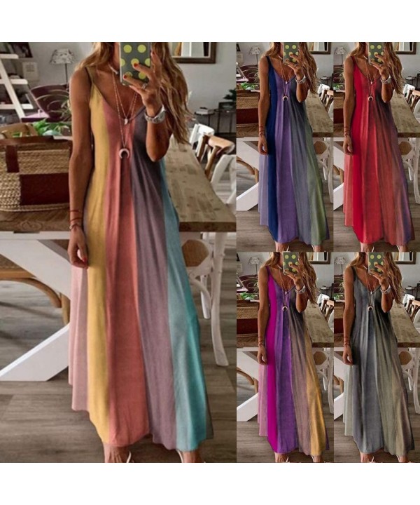 Women's Casual Loose T-Shirt Dress Summer Floor-Length Beach Long Dress - D-gray - CS190Z0S796 $11.87-Cover-Ups