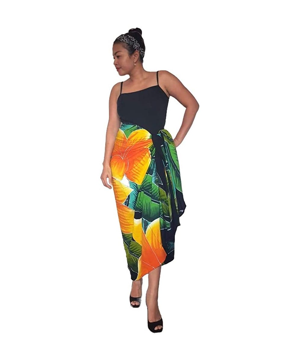 Batik Hand Painted Sarong- Hawaiian Beach pario- Swimsuit Cover-up 19 - CZ199EL9204 $35.11-Cover-Ups