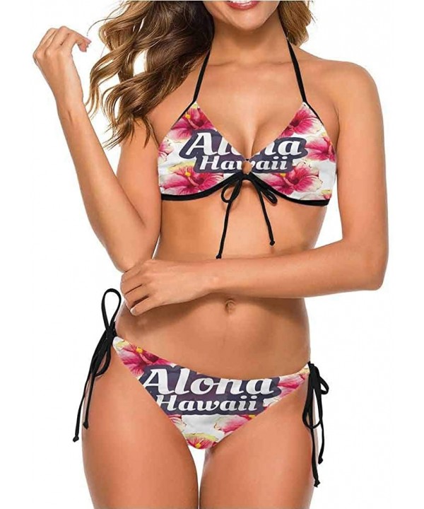 Halter Bikini Bathing Suits Hawaii- Flower Art So Unique and Different - Multi 12-two-piece Swimsuit - C019E7ME73H $39.84-Bot...