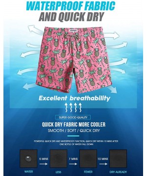 Mens Swim Trunks Quick Dry Swim Shorts with Mesh Lining Funny Swimwear Bathing Suits - Pinapple Palm - CE194THD0U8 $18.49-Trunks