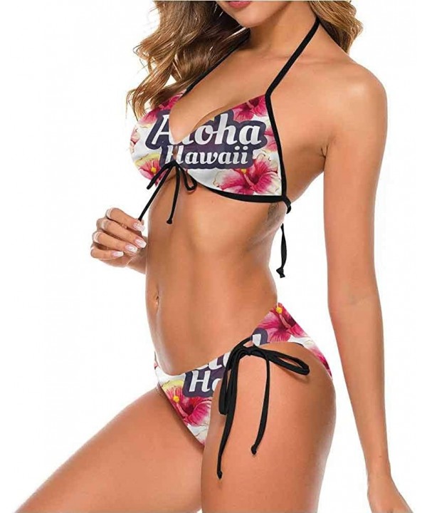 Halter Bikini Bathing Suits Hawaii- Flower Art So Unique and Different - Multi 12-two-piece Swimsuit - C019E7ME73H $39.84-Bot...