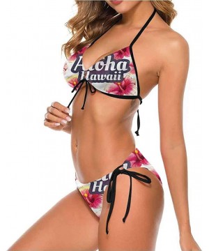 Halter Bikini Bathing Suits Hawaii- Flower Art So Unique and Different - Multi 12-two-piece Swimsuit - C019E7ME73H $39.84-Bot...